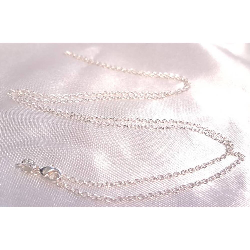 Sterling Silver 925 Plated 18 Inch Rolo Link Chain Necklace New 1/16th" Wide